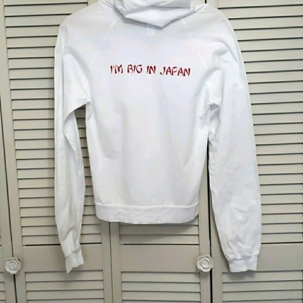 American Apparel Y2K I'm Big In Japan Graphic Hoodie, White, Sz S